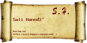 Sali Hannó névjegykártya
